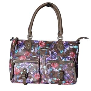 Rosetti Stunning Multi color Floral Brown Women's Handbag Fall Like New